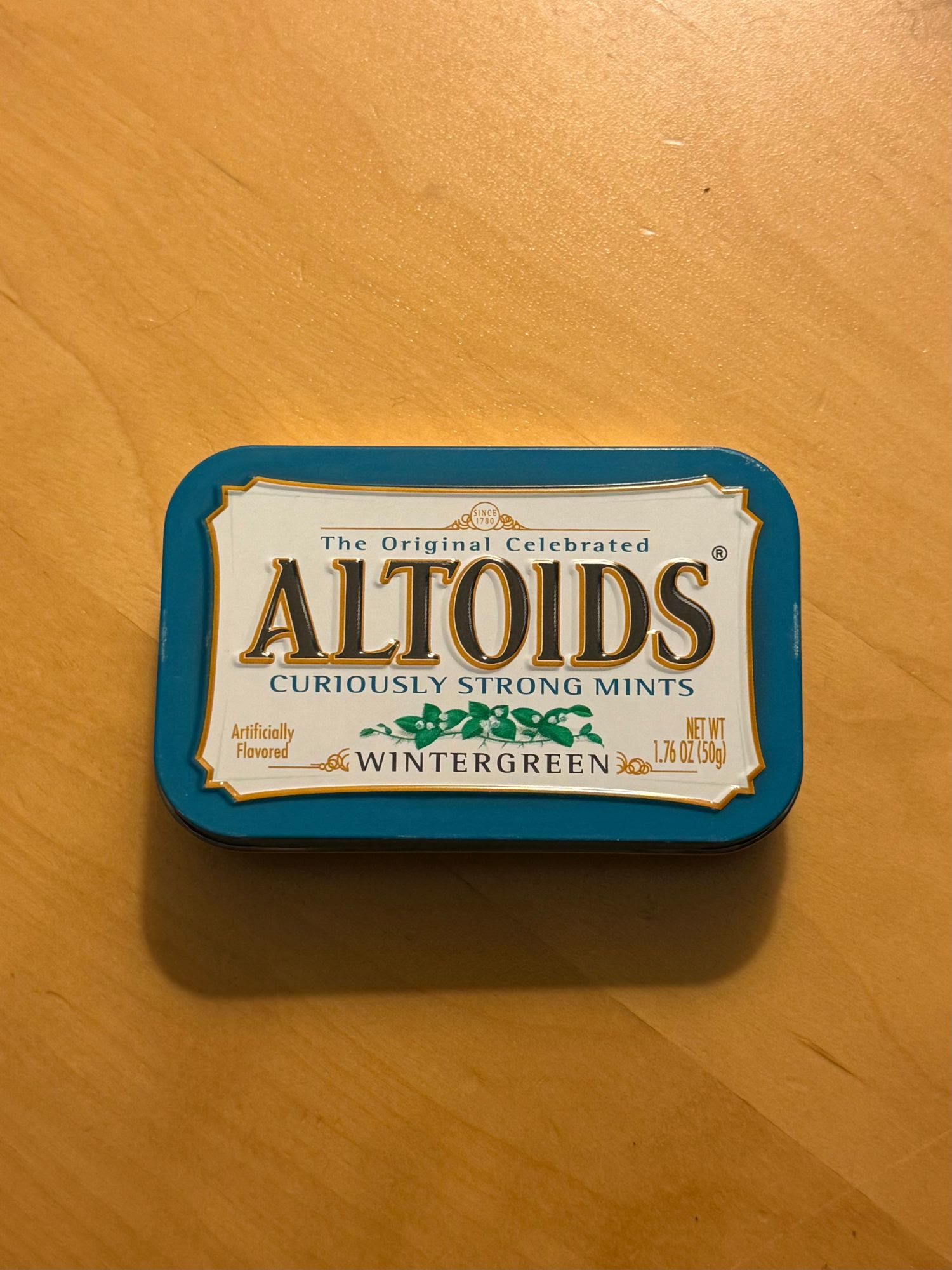 altoids tin, wintergreen