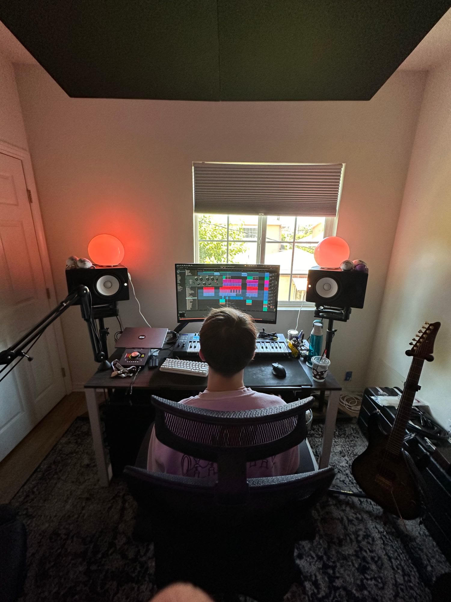 home studio, working on a session