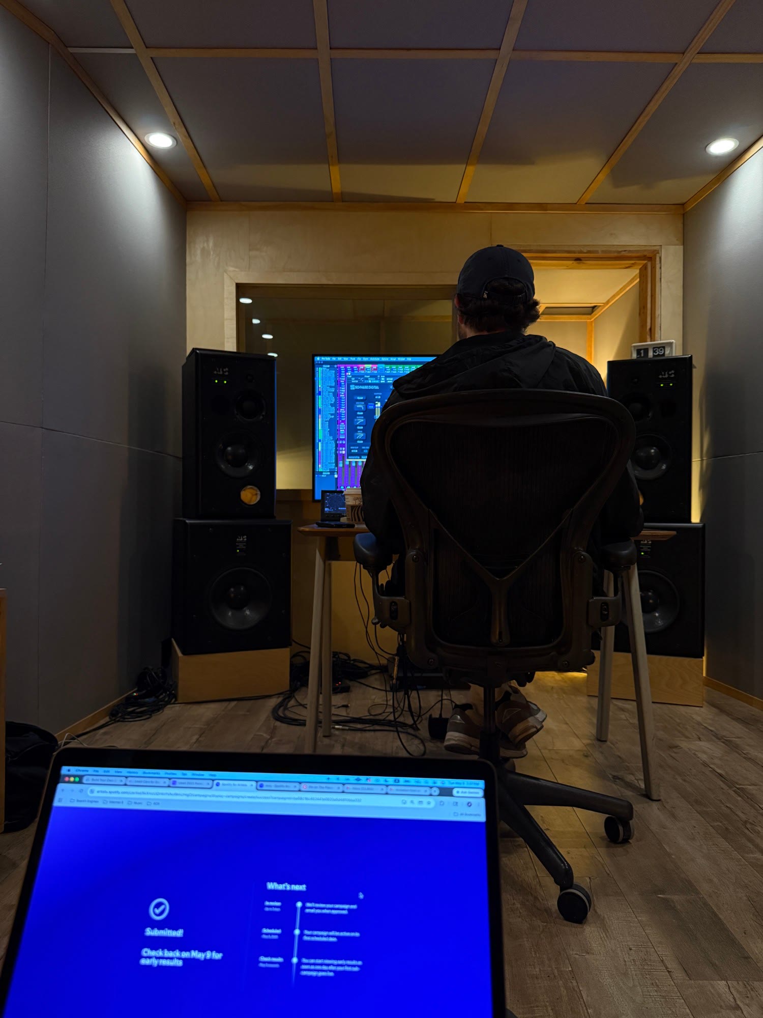 mixing at the studio, campaign submitted